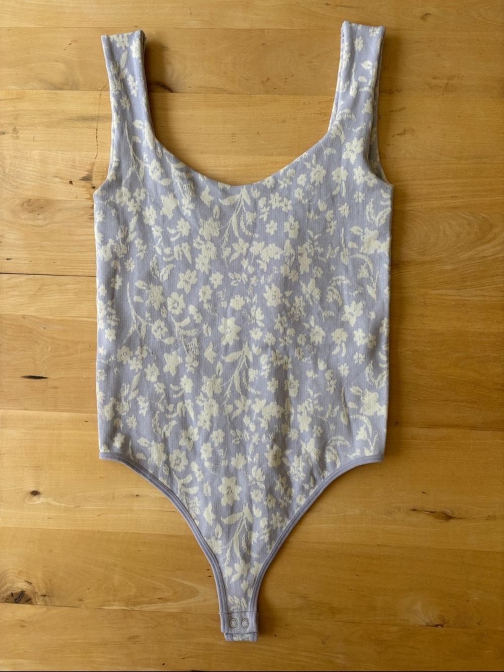 Free People Lilac Floral Knit One-Piece Bodysuit xs/s